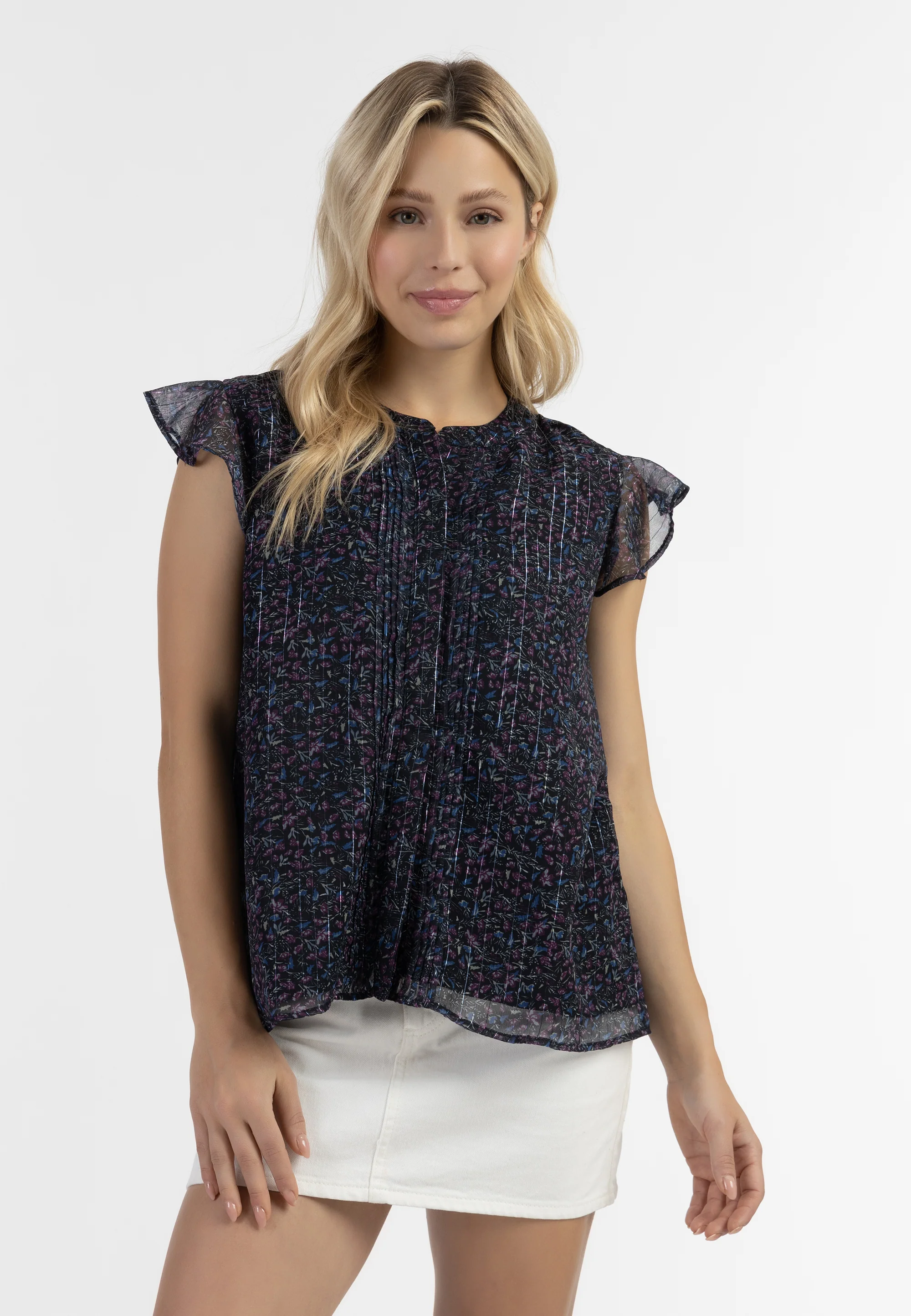 DreiMaster Vintage Women's Blouse Shirt With Ruffle Sleeves - Image 3