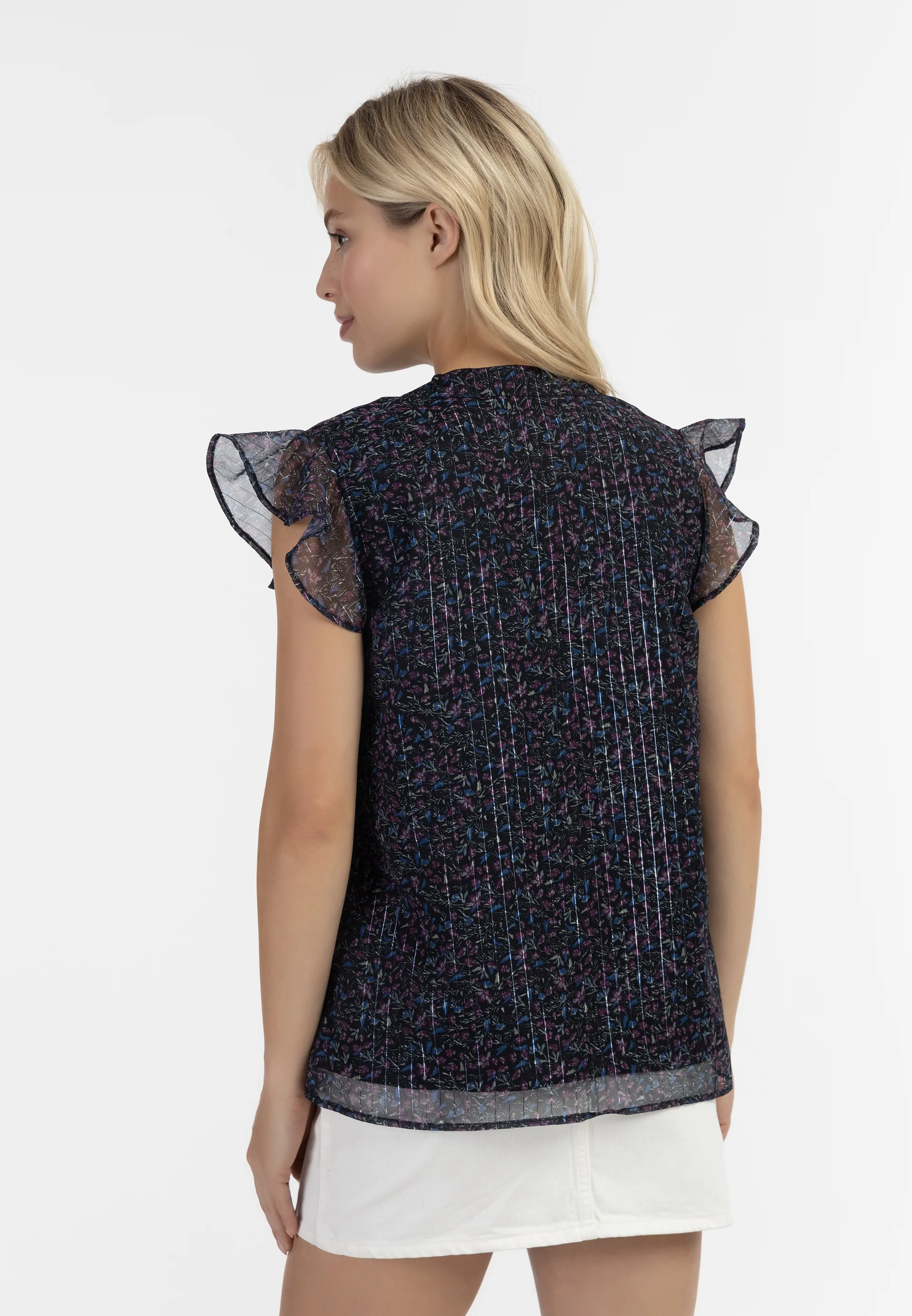 DreiMaster Vintage Women's Blouse Shirt With Ruffle Sleeves - Image 4