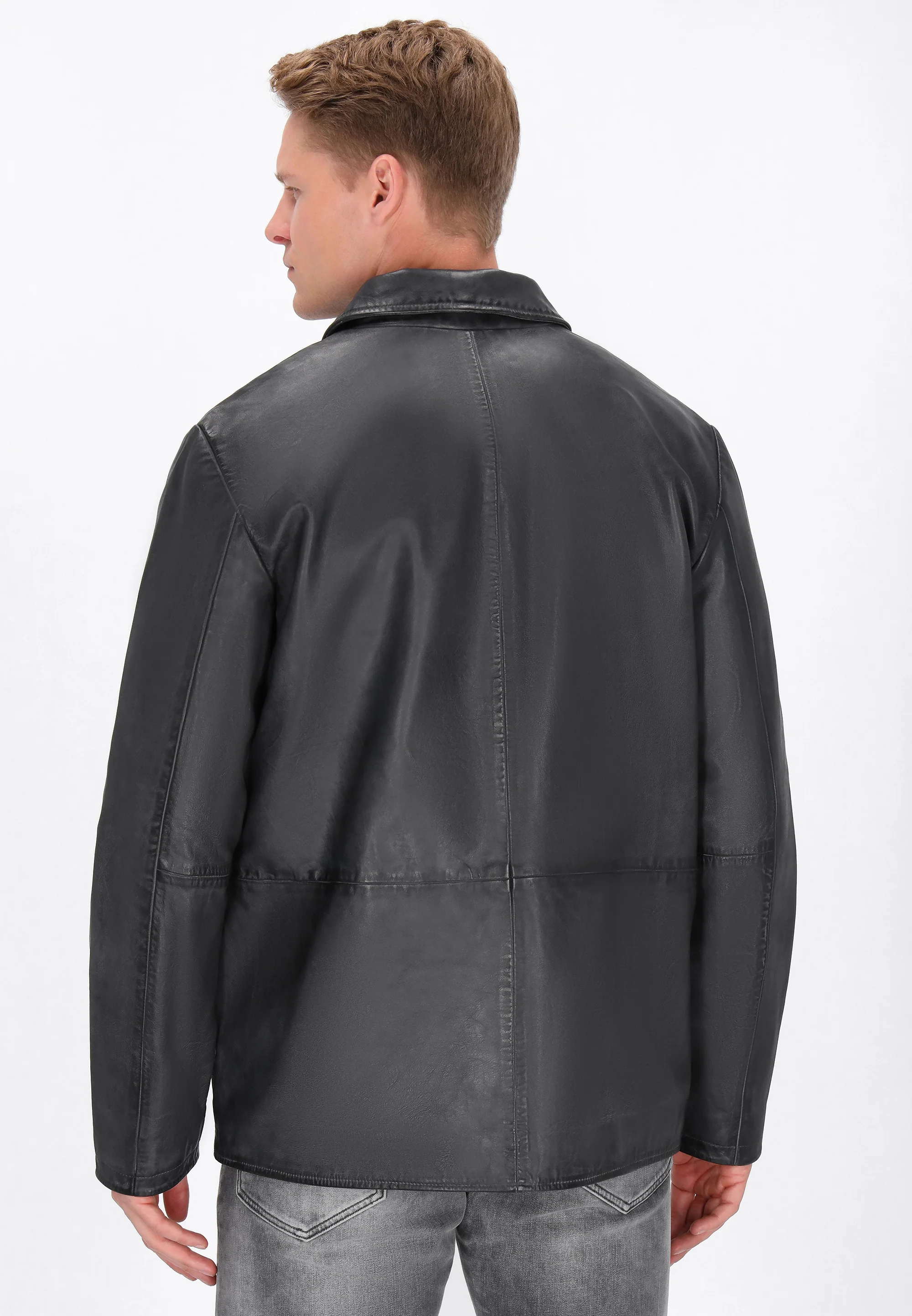 DreiMaster Vintage Men's Leather Jacket - Image 14