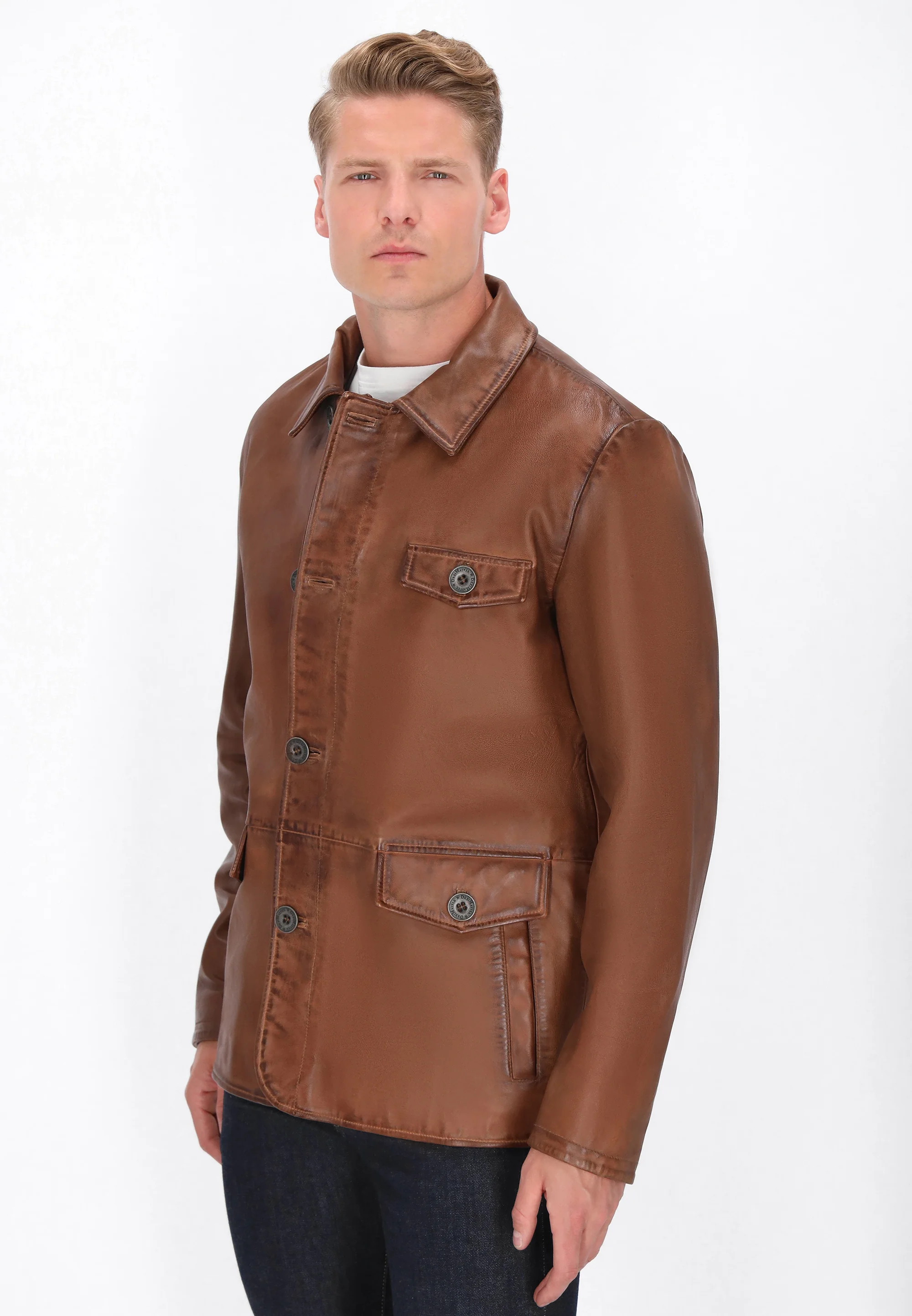 DreiMaster Vintage Men's Leather Jacket - Image 3