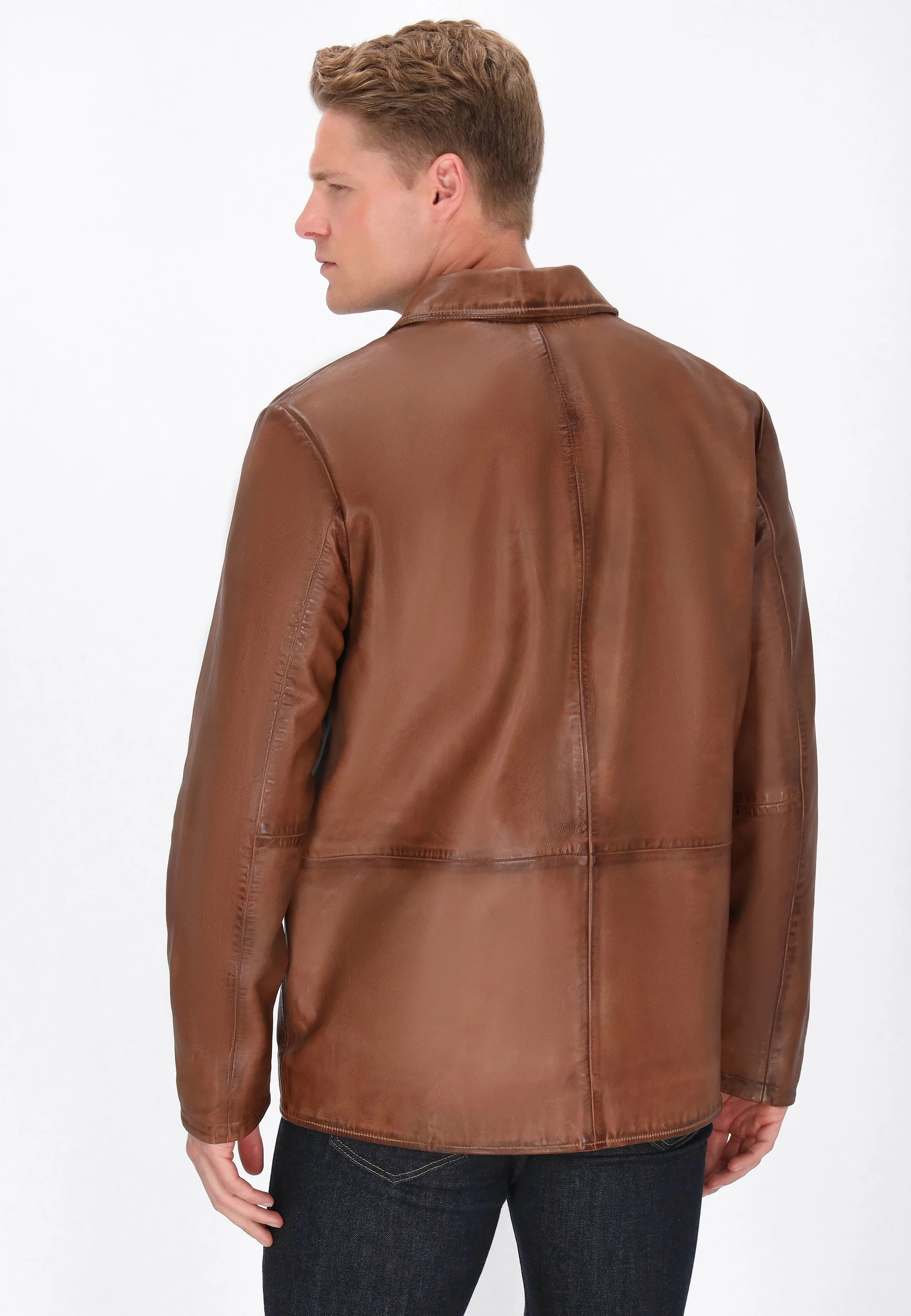 DreiMaster Vintage Men's Leather Jacket - Image 4