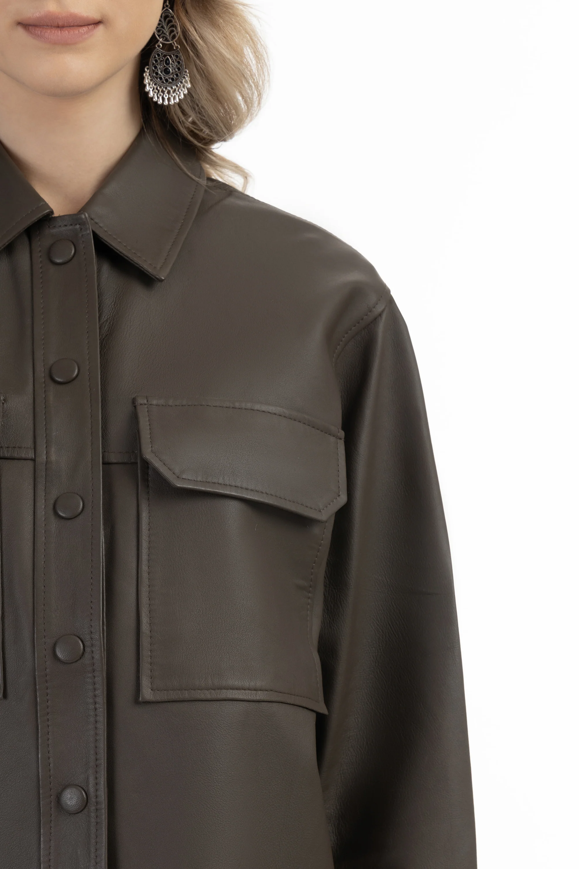 DreiMaster Vintage Women's Leather Shirt - Image 10