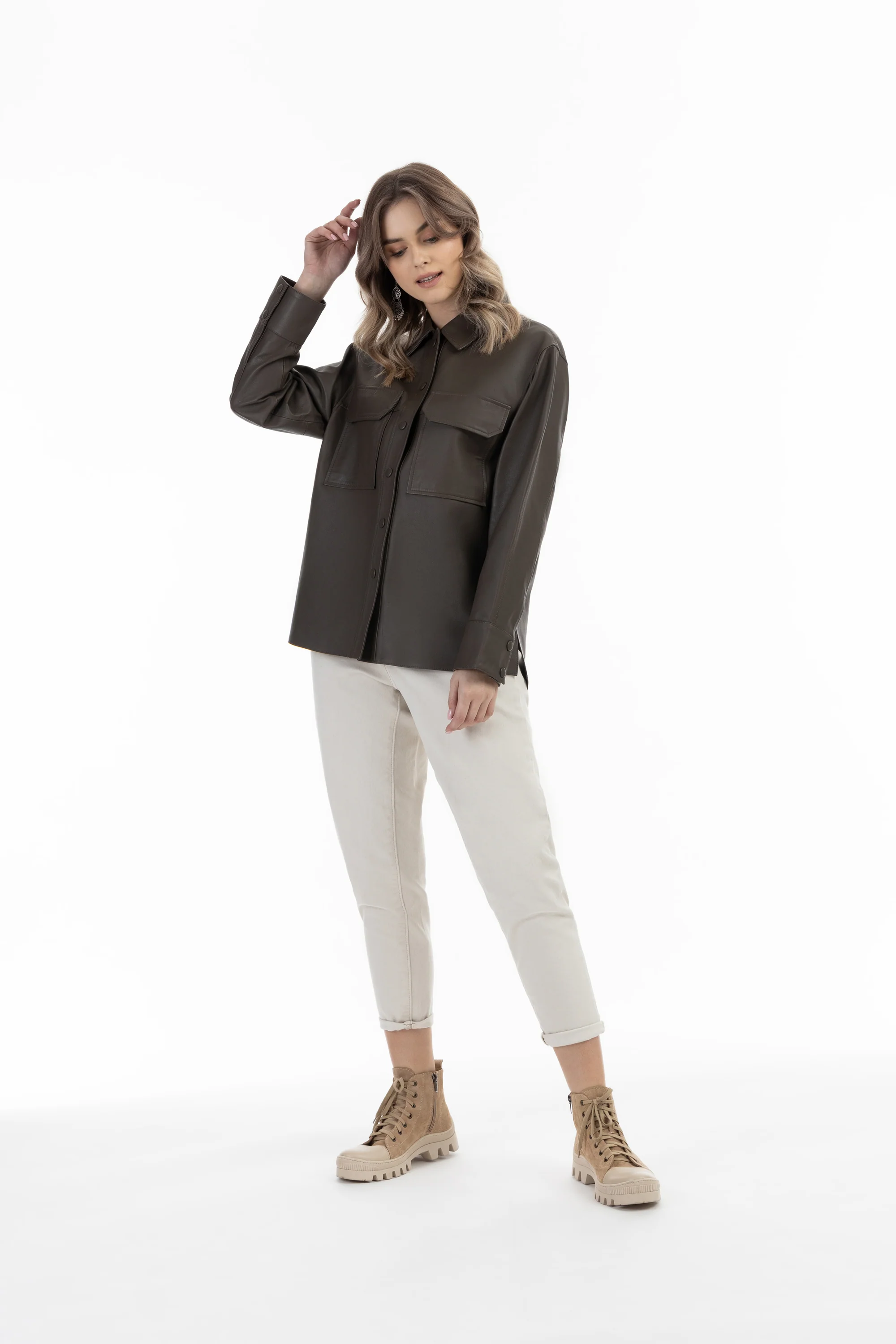 DreiMaster Vintage Women's Leather Shirt - Image 6