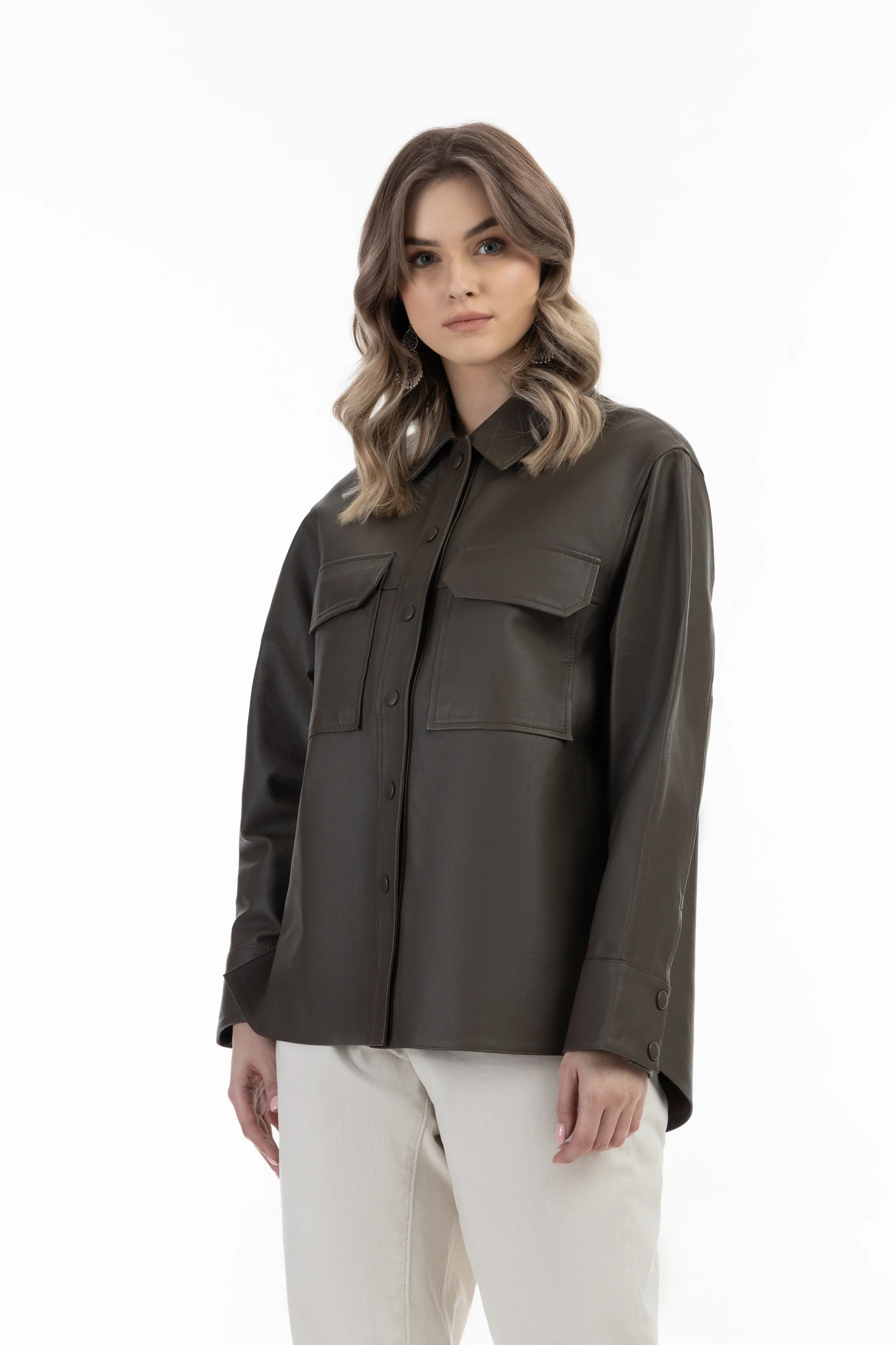 DreiMaster Vintage Women's Leather Shirt - Image 8