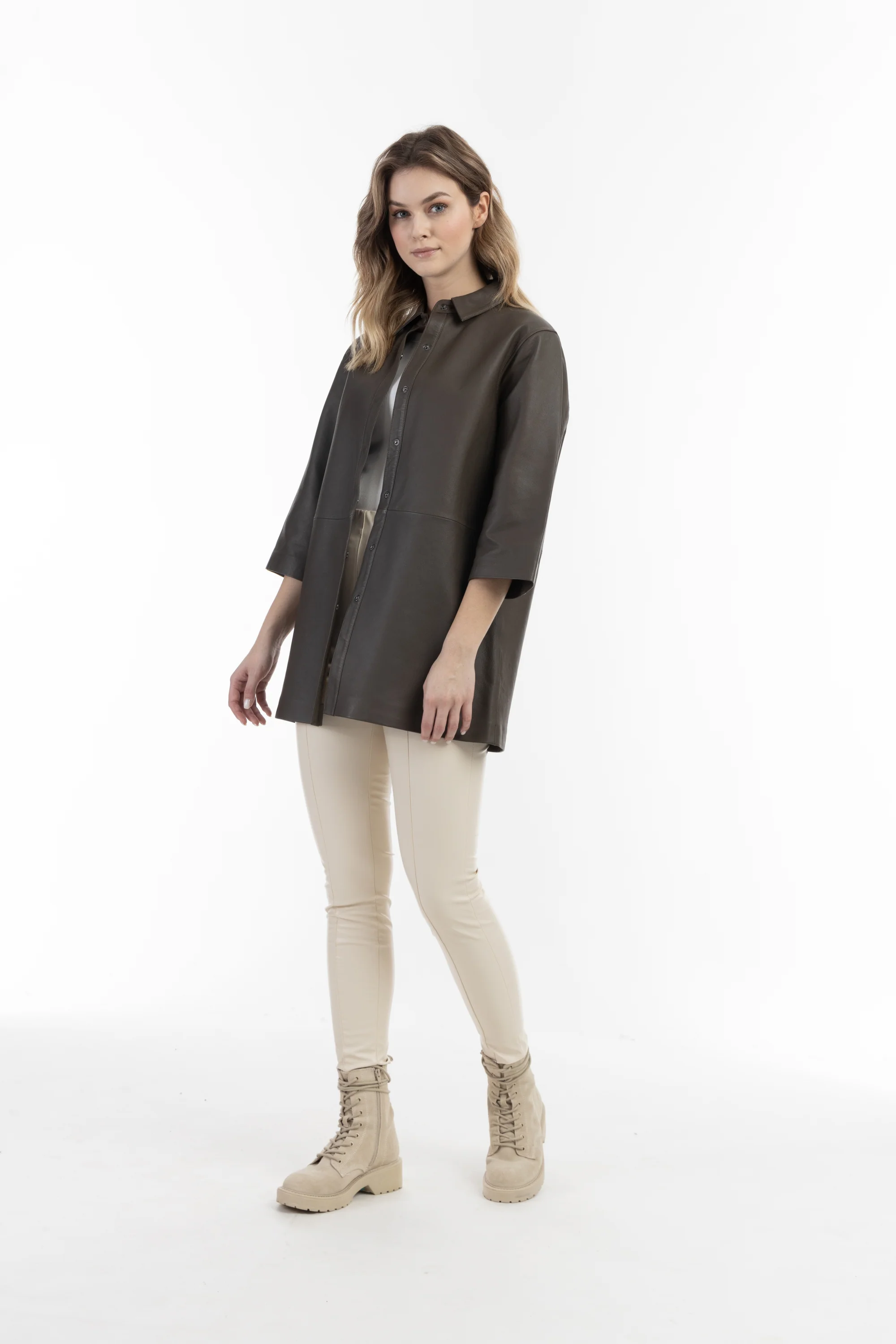 DreiMaster Vintage Women's Leather Shirt - Image 11