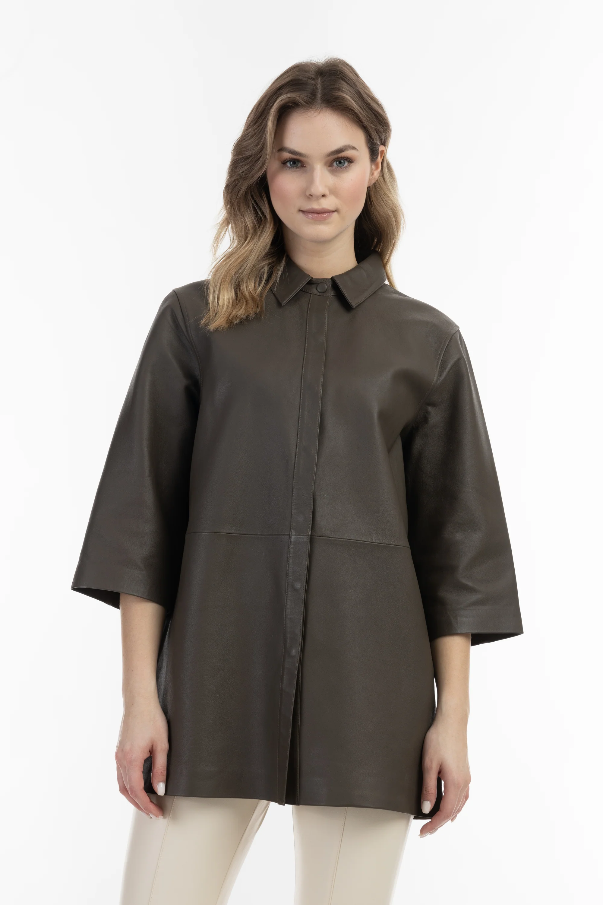 DreiMaster Vintage Women's Leather Shirt - Image 13