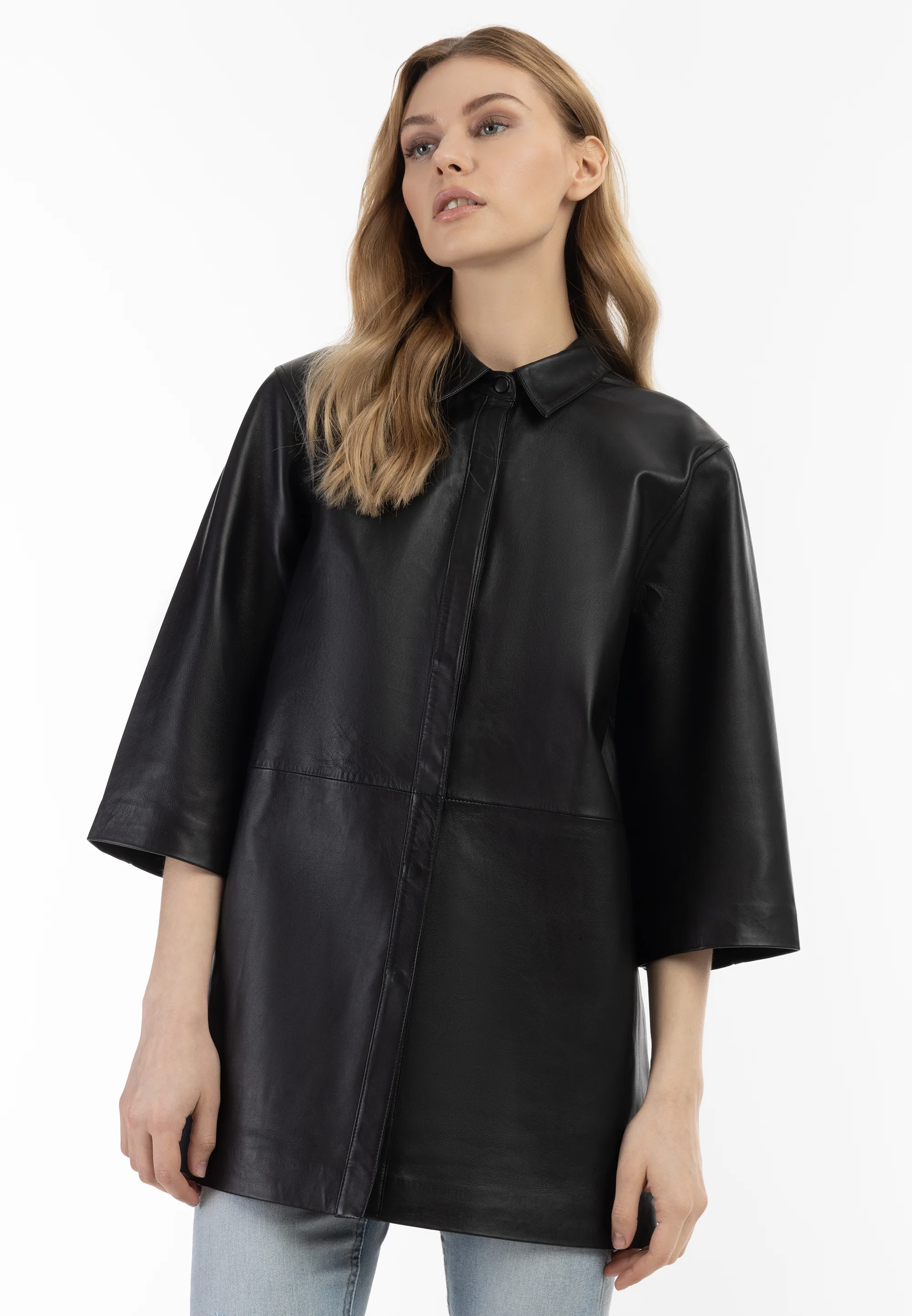 DreiMaster Vintage Women's Leather Shirt - Image 3